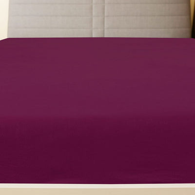 Muotoon ommellut lakanat 2 kpl viininpun. 90x200 cm puuvilla