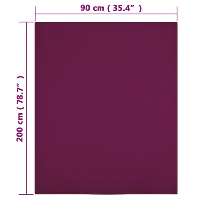 Muotoon ommellut lakanat 2 kpl viininpun. 90x200 cm puuvilla