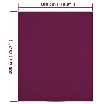 Muotoon ommeltu lakana viininpunainen 180x200 cm puuvilla