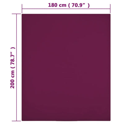Muotoon ommellut lakanat 2 kpl viininpun. 180x200 cm puuvilla