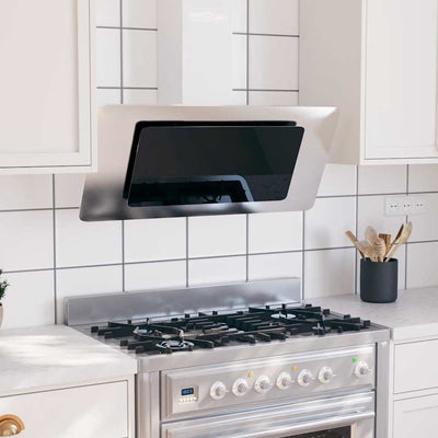 Hopea liesituuletin Strugari 90cm (ruostumaton teräs ja karkaistu lasi)