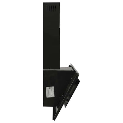 Musta liesituuletin Strugari 90cm (ruostumaton teräs ja karkaistu lasi)