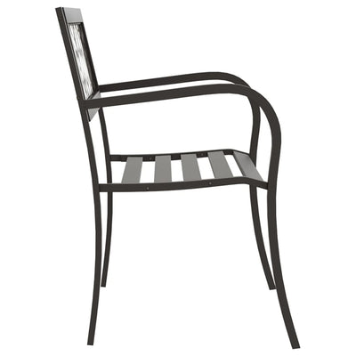 Puutarhapenkki 125 cm teräs musta