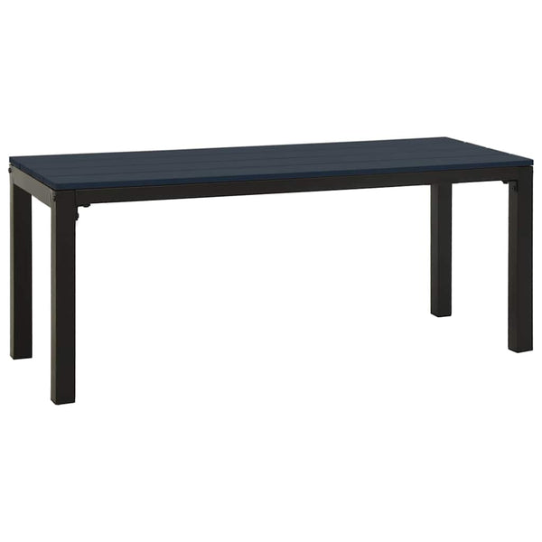 Puutarhapenkki 110 cm teräs ja WPC musta
