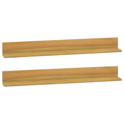 Seinähyllyt 2 kpl 90x10x10 cm täysi tiikki