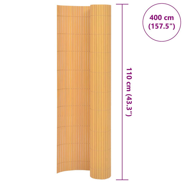 Kaksipuolinen puutarha-aita 110x400 cm keltainen