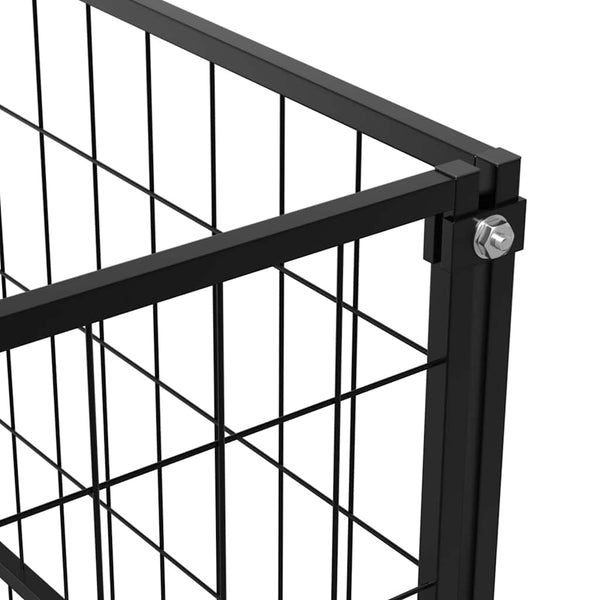 Koiranhäkki musta 10 m² teräs
