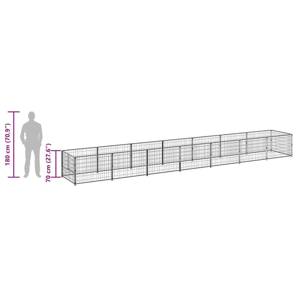 Koiranhäkki hopea 8 m² teräs
