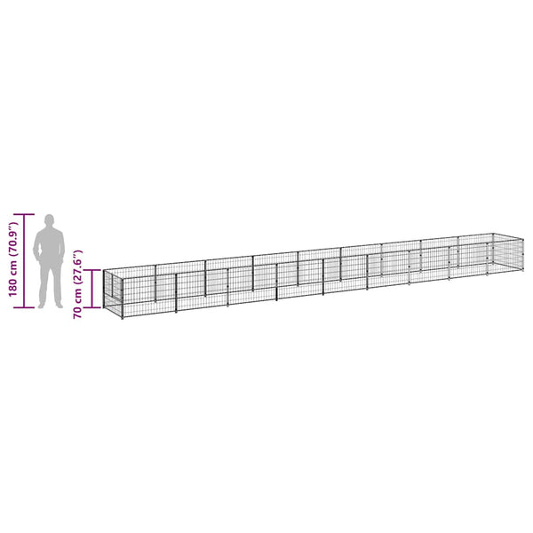 Koiranhäkki hopea 9 m² teräs