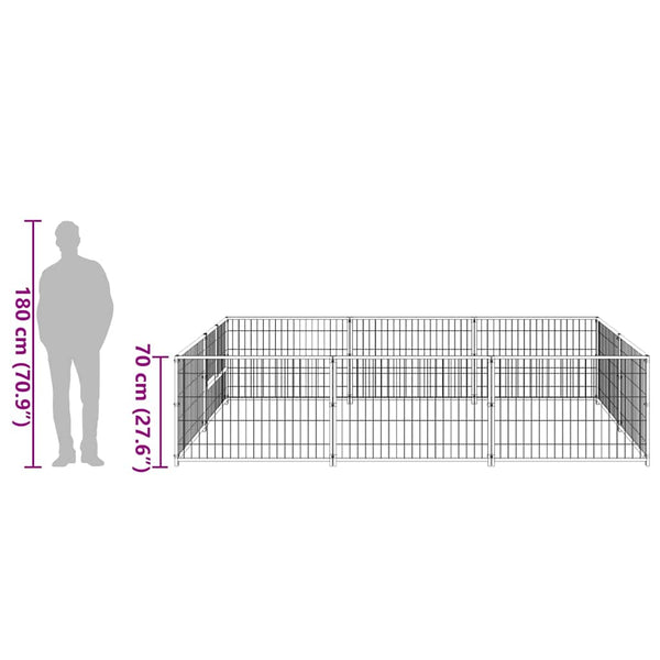 Koiranhäkki hopea 6 m² teräs
