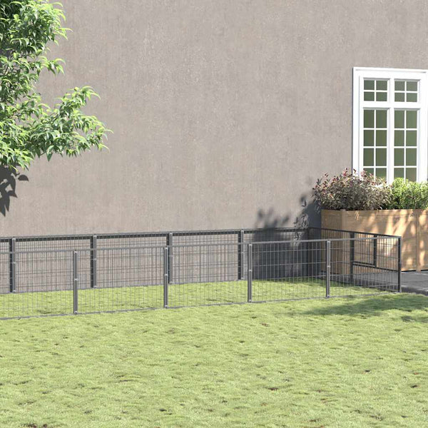 Koiranhäkki hopea 14 m² teräs