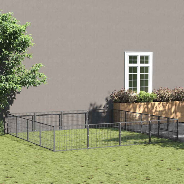 Koiranhäkki hopea 16 m² teräs