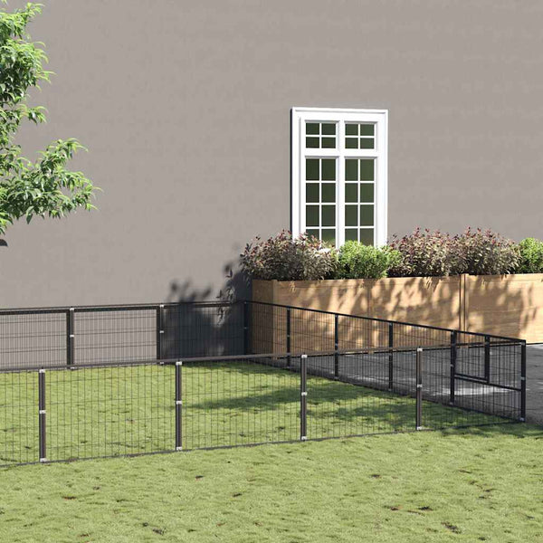 Koiranhäkki musta 40 m² teräs