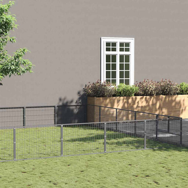 Koiranhäkki hopea 45 m² teräs