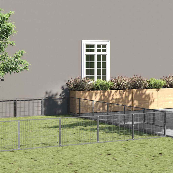 Koiranhäkki hopea 48 m² teräs