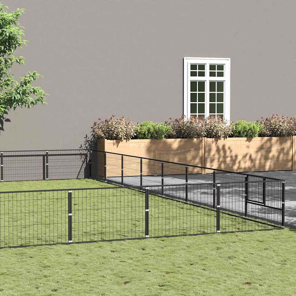 Koiranhäkki musta 80 m² teräs