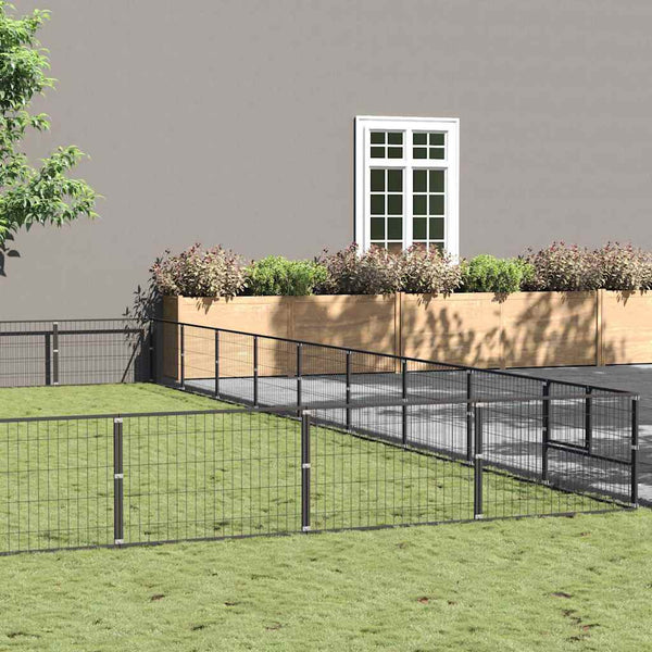 Koiranhäkki musta 81 m² teräs