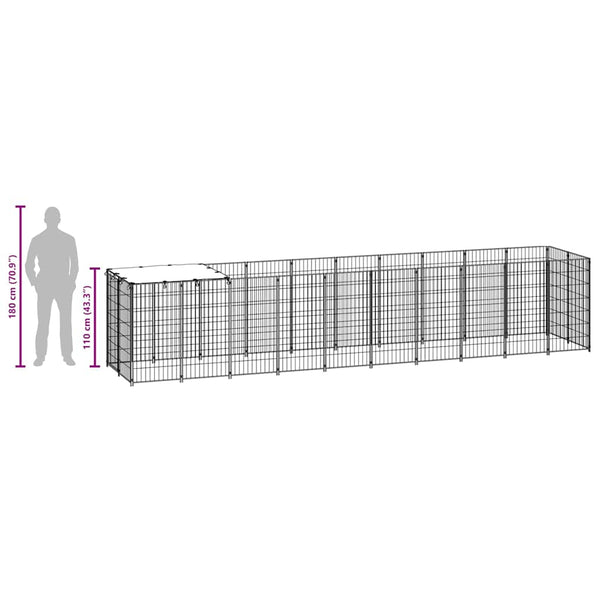 Koiranhäkki hopea 6,05 m² teräs