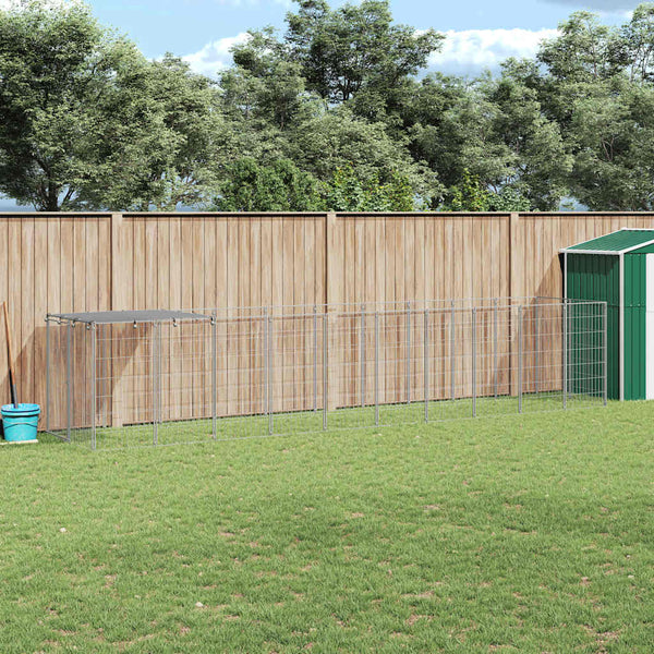 Koiranhäkki hopea 6,05 m² teräs