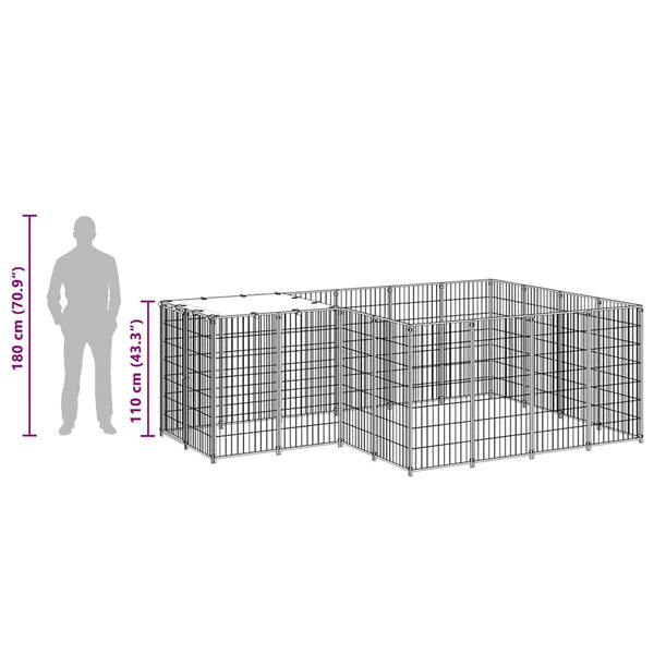 Koiranhäkki musta 6,05 m² teräs