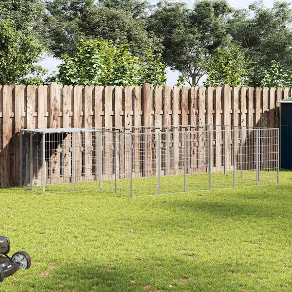 Koiranhäkki hopea 8,47 m² teräs