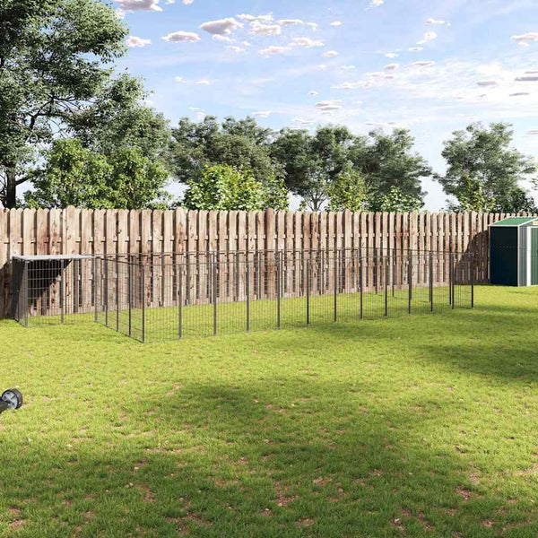 Koiranhäkki musta 22,99 m² teräs