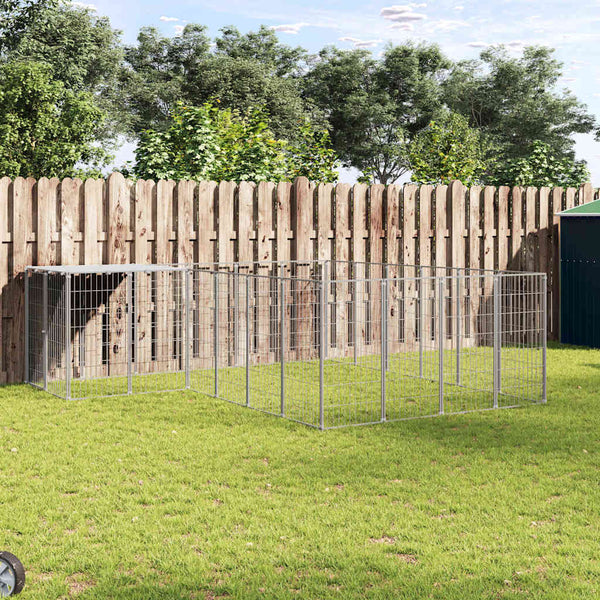 Koiranhäkki hopea 8,47 m² teräs