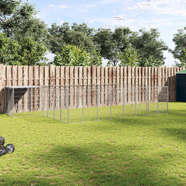 Koiranhäkki hopea 15,73 m² teräs