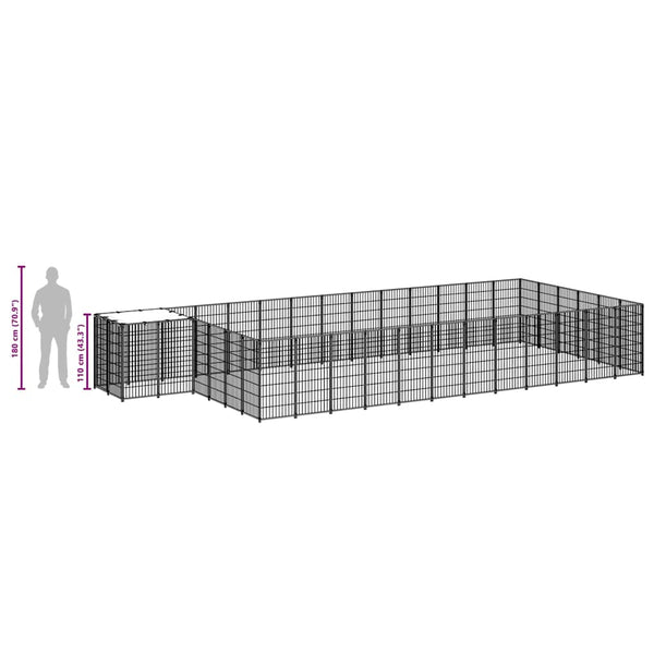 Koiranhäkki hopea 22,99 m² teräs