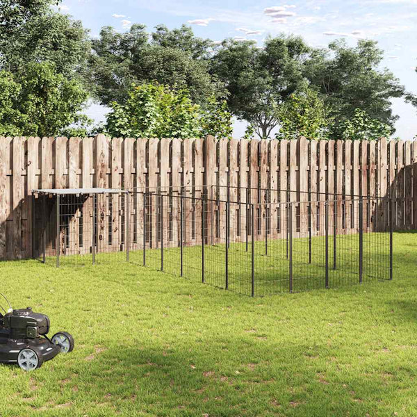 Koiranhäkki musta 10,89 m² teräs