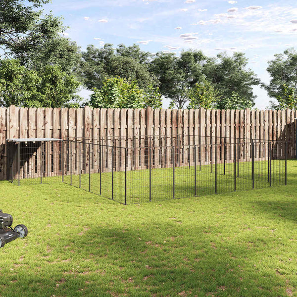 Koiranhäkki musta 20,57 m² teräs