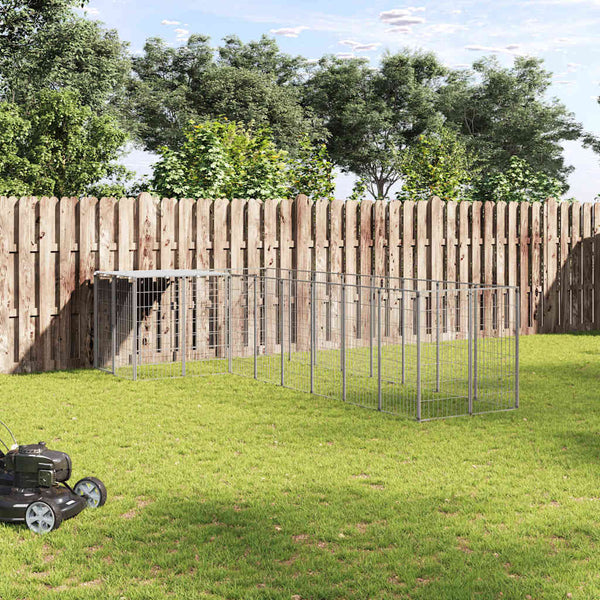 Koiranhäkki hopea 6,05 m² teräs