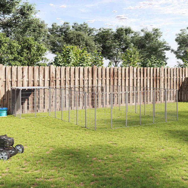Koiranhäkki hopea 15,73 m² teräs