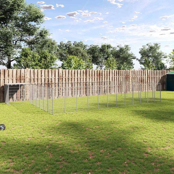 Koiranhäkki hopea 25,41 m² teräs