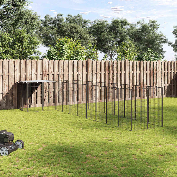 Koiranhäkki musta 7,26 m² teräs