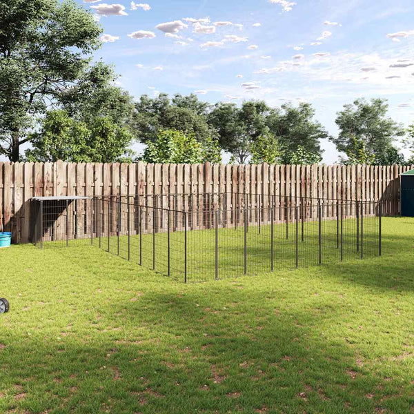 Koiranhäkki musta 25,41 m² teräs