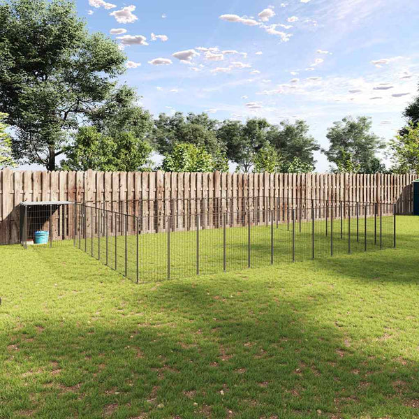 Koiranhäkki musta 37,51 m² teräs