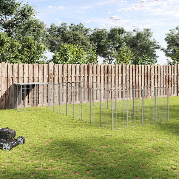 Koiranhäkki hopea 13,31 m² teräs