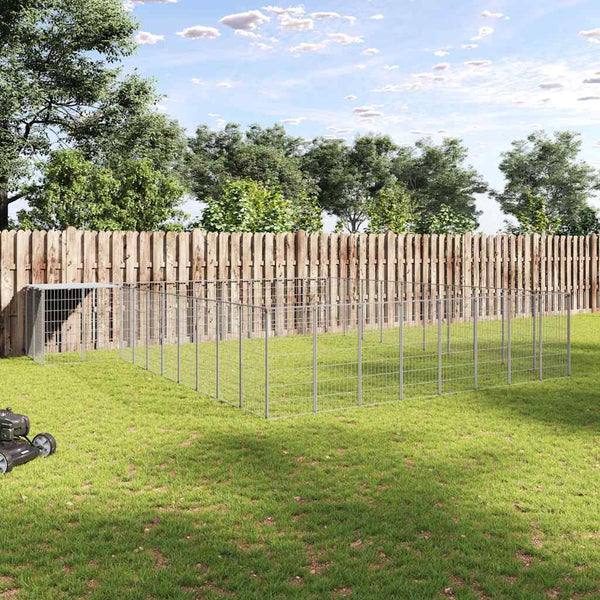 Koiranhäkki hopea 25,41 m² teräs