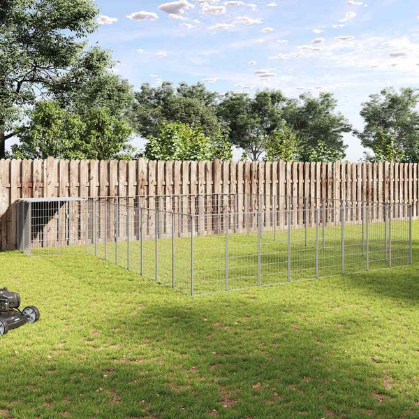 Koiranhäkki hopea 37,51 m² teräs