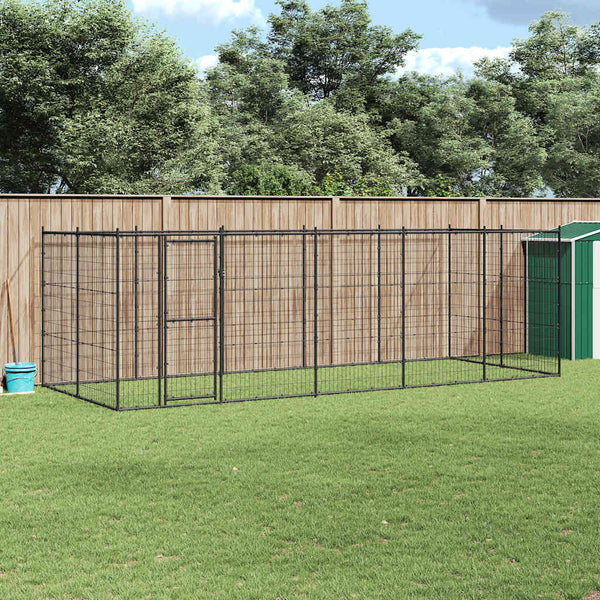 Koiran ulkohäkki teräs 12,1 m²