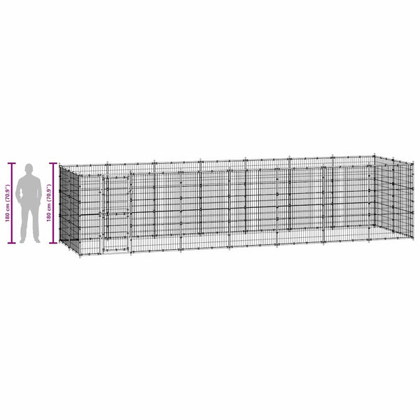Koiran ulkohäkki teräs 21,78 m²