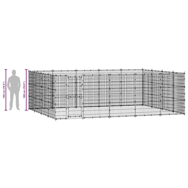 Koiran ulkohäkki teräs 24,2 m²