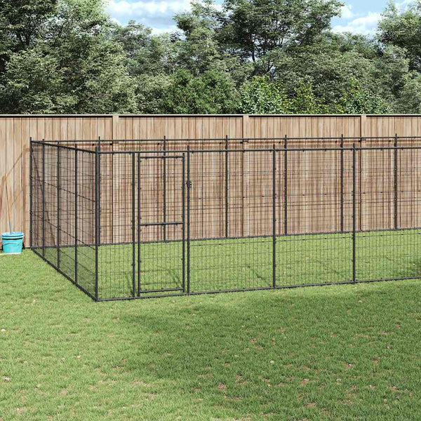 Koiran ulkohäkki teräs 53,24 m²