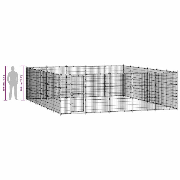 Koiran ulkohäkki teräs 36,3 m²