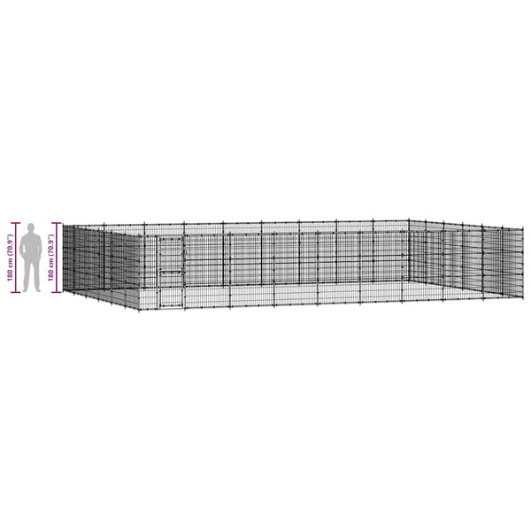 Koiran ulkohäkki teräs 65,34 m²