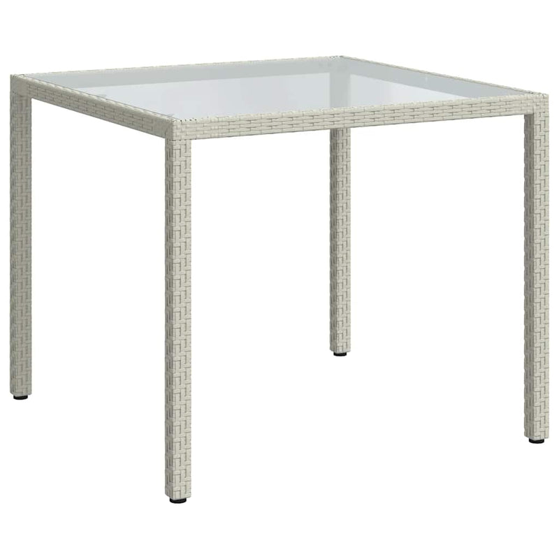 Valk puutarhapöytä Teoharie 90x90x75cm (karkaistu lasi ja polyrottinki)