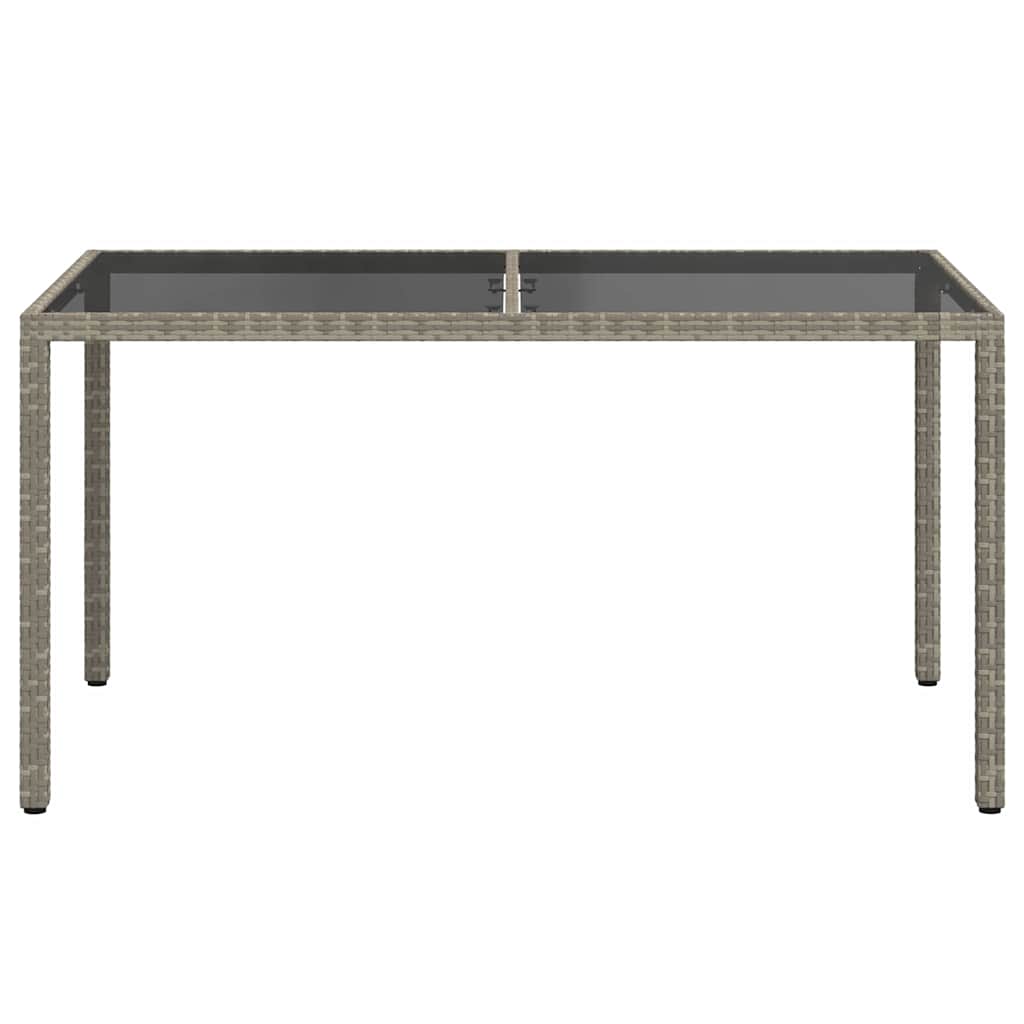Teoharie puutarhapöytä harmaa 150x90x75cm (polyrottinki ja karkaistu lasi)