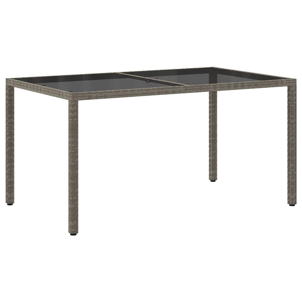 Teoharie puutarhapöytä harmaa 150x90x75cm (polyrottinki ja karkaistu lasi)
