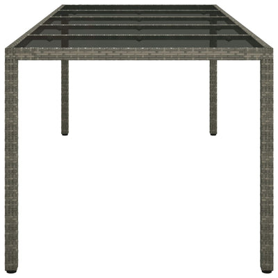 Puutarhapöytä 250x100x75cm karkaistu lasi ja polyrottinki harm.